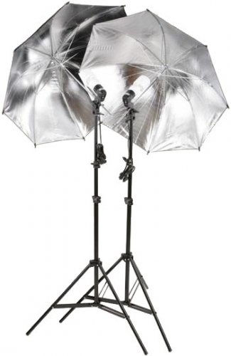 Set trvalých světel s deštníky 2x 180W