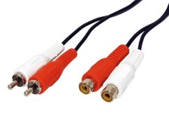 Cablu prelungitor 2x cinch (M) – 2x cinch (F), 5 m