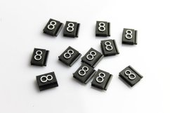 Plastové 3D cenovky náhradní znak 8 bílé (WW8)