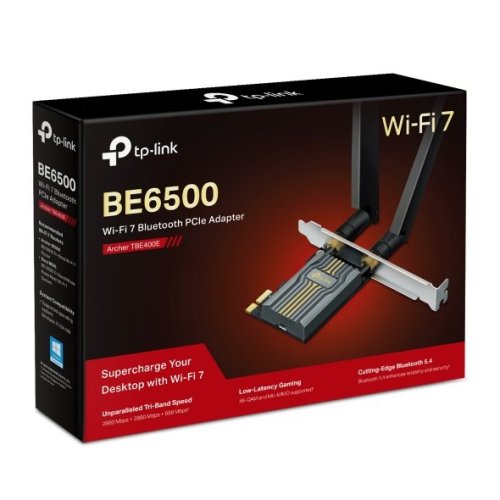 Archer TBE400E BE6500 Wi-Fi 7 Bluetooth 5.4 PCIe Adapter, abnehmbare Antenne