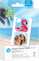 HP Sprocket Zink paper Luna 30-pack 2x3" pre-cut 1,3x1,3 sticker