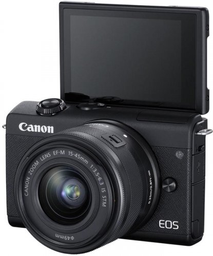 Canon EOS M200 čierny + 15-45 IS STM + brašna SB130 + 16GB SDHC