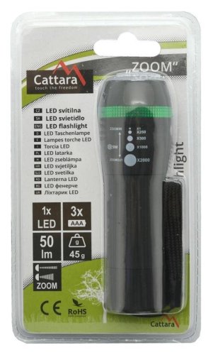 Cattara kapesní LED svítilna 50lm ZOOM