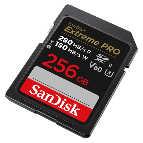 SanDisk Extreme PRO 256 GB V60 UHS-II SD cards, 280/150 MB/s,V60,C10,UHS-II SanDisk Extreme PRO 256 GB V60 UHS-II SD cards, 280/150 MB/s,V60,C10,UHS-II