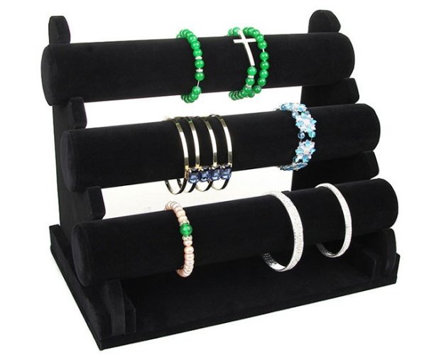 Armbandständer, 3 Ebenen, Samt (DNR2)