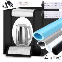 LED Fotografický stan, fotostan 80x80 4x pozadí (LED8T)