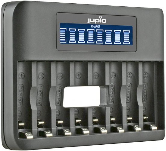 Jupio USB 8-slots Octo Battery Charger LCD for AA / AAA Ni-MH