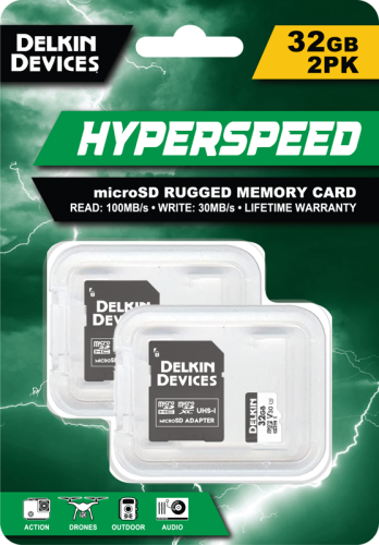 Delkin microSDHC Trail Cam Hyperspeed R100/W75 (V30) 32GB (2PK)