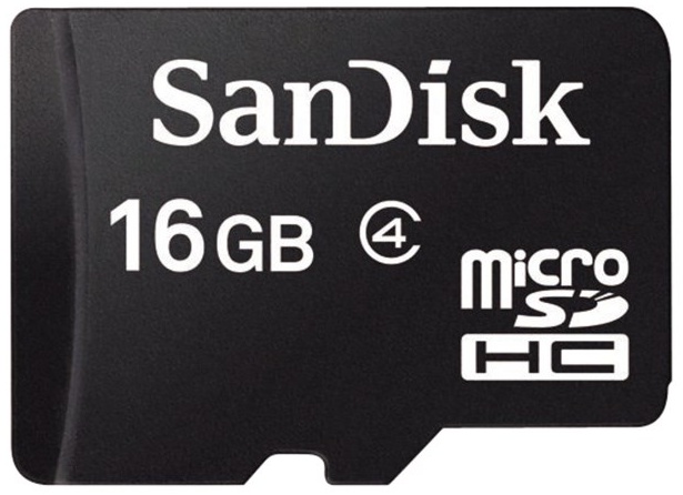 SanDisk 16 GB microSDHC class 4, bez adaptéru