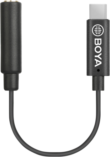 Boya BY-K4 / 3.5mm Female TRS to Male Type-C Adapter Cable (6cm)