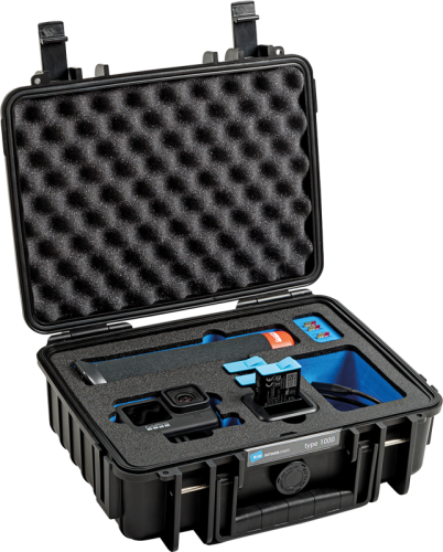 B&W Outdoor Cases BW Outdoor Case Type 1000 for GoPro Hero 12 (fits even GoPro Hero 9/10/11), Black
