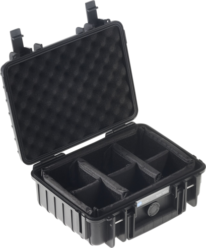 B&W Outdoor Koffer Typ 1000 mit Einteilung Schwarz