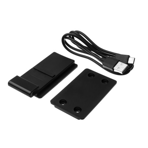 Dokovací stanice FIXED pro ovladač DualSense PlayStation 5 s háčkem na sluchátka, sklopná, černobílá