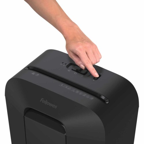Aktenvernichter Fellowes LX 45 P-4, Kreuzschnitt 4x37mm, 8 Blatt, 17l, Kreditkarte, schwarz