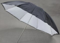 Studiový deštník 110cm bílý, stříbrný