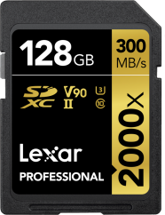 Lexar SDXC Pro 2000X UHS-II U3 R300/W260 (V90) 128GB