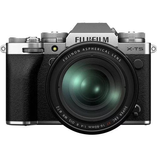 Fujifilm X-T5 Spiegellose Kamera mit XF16-80mm Objektiv (Silber)